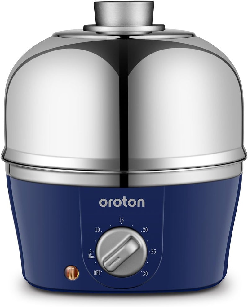 oroton 9-Egg 304 Stainless Steel Egg Cooker – Steam & Boil Eggs with Timer, Automatic Shut-Off & 3 Cooking Modes (Blue)(Hard/Medium/Soft)​ - Image 1